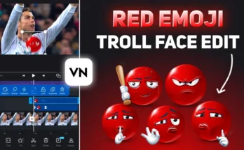 Trending Red Emoji Trollface Video Editing In Vn App